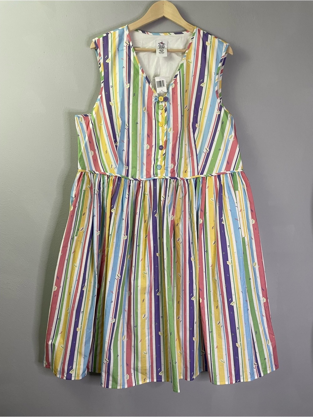 The Dress Shop Disney Dapper Dans Rainbow Striped Dress 1X - Picture 14 of 14